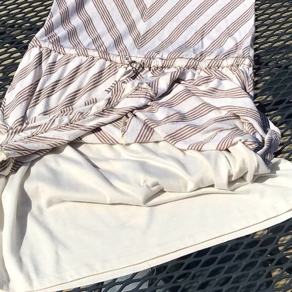 Max Edition V-Neck Cap Sleeve Striped Drawstring Elastic Waist Dress Size Medium - Picture 14 of 14